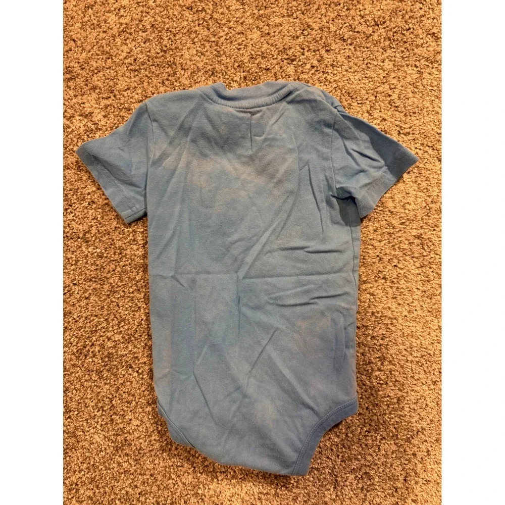 Carhartt Bodysuit Kids‎ 24M Blue Short Sleeve Pocket One Piece Snap Romper *